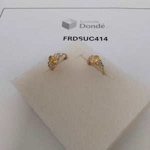 ARETES ARRACADAS CON CIRCONIAS Y PDRAS COL 14K 3.3 GR (NUEVO)