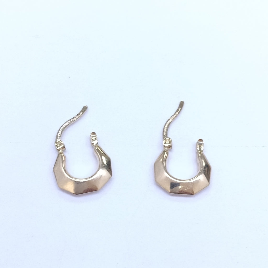 ARETES TEJIDO ARRACADA FACETADA 14K 1.3 GR (NUEVO)