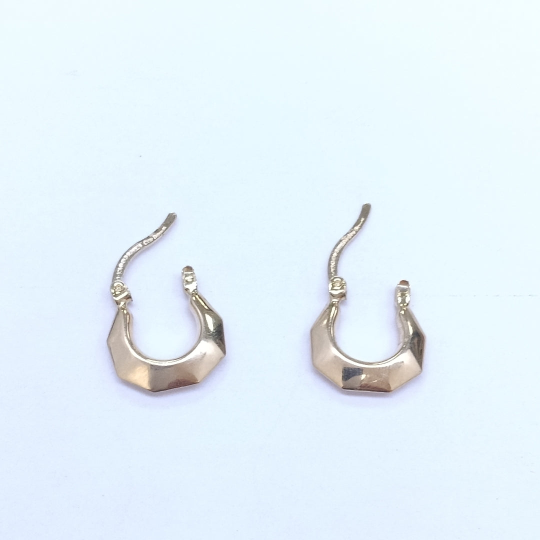 ARETES TEJIDO ARRACADA FACETADA 14K 1.3 GR (NUEVO)