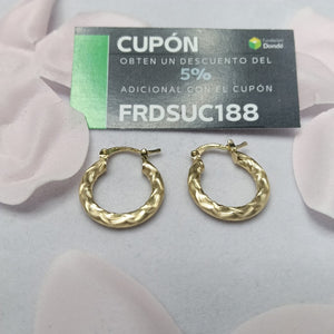 ARETES TEJIDO ARRACADAS ASTRIADAS 14K 2.1 GR (NUEVO)