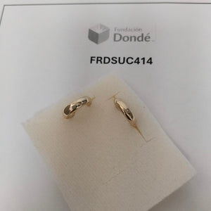 ARETES TEJIDO ARRACADAS LISAS 14K 2.2 GR (NUEVO)