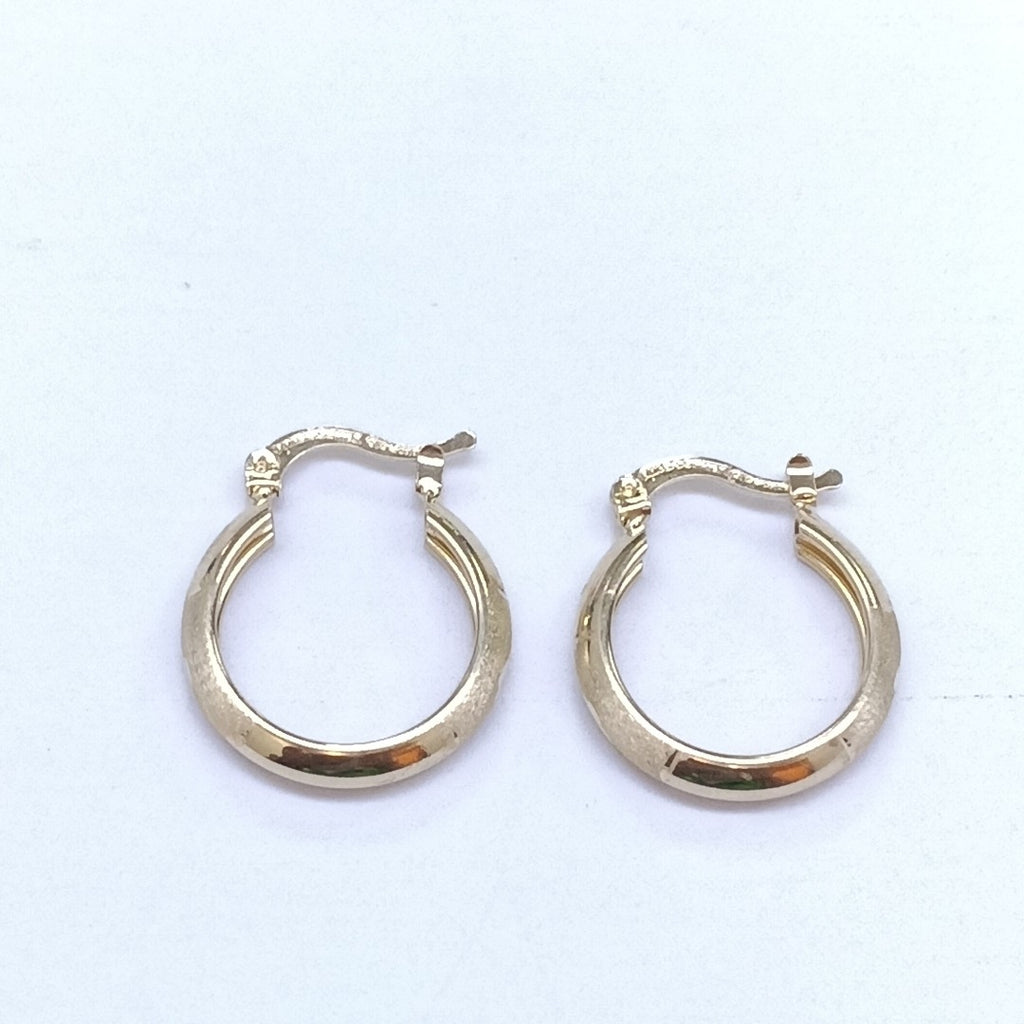 ARETES TEJIDO ARRACADA SATINADA 14K 2.6 GR (NUEVO)