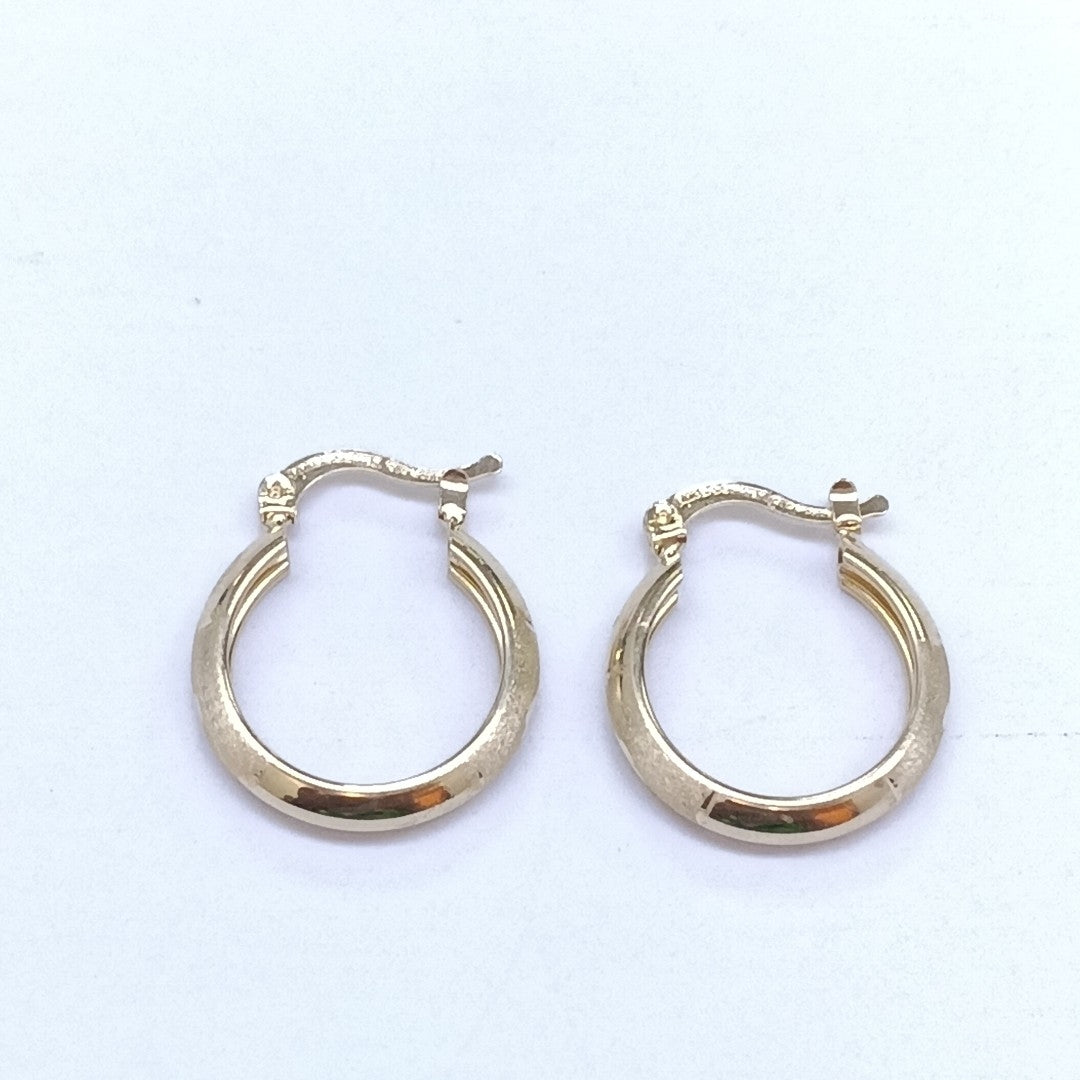ARETES TEJIDO ARRACADA SATINADA 14K 2.6 GR (NUEVO)
