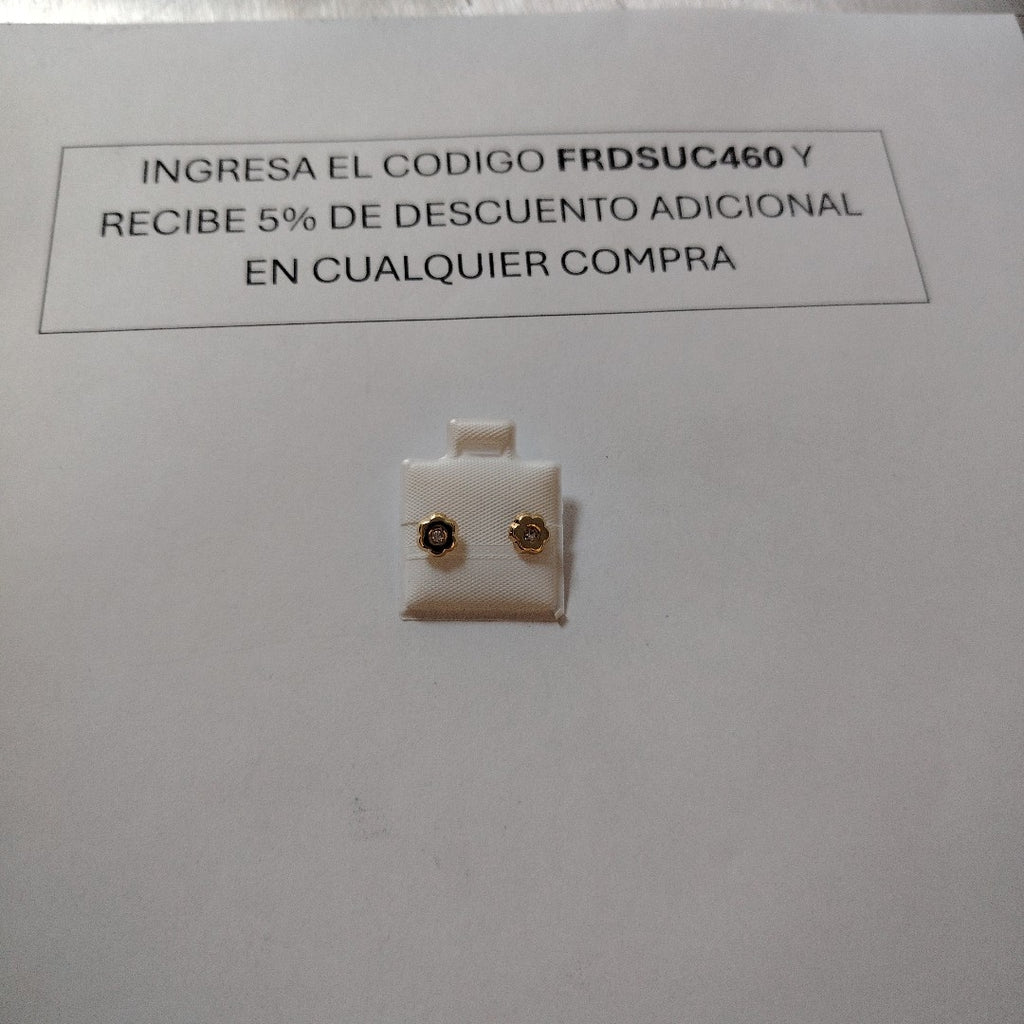 BROQUELES BROQUEL FIG FLOR C CIRCONIA 14K 0.2581 GR (NUEVO)