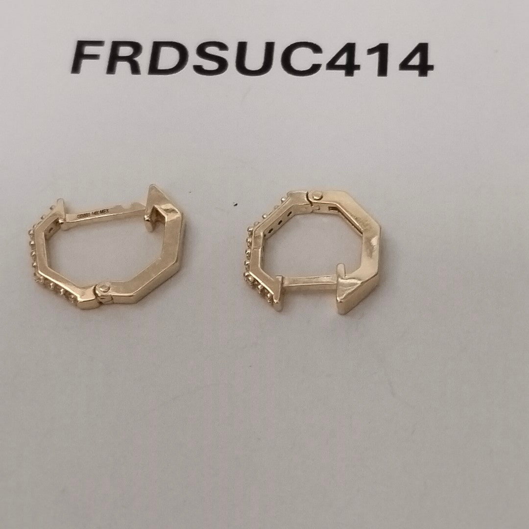 ARETES HUGGIES C CIRCONIAS 14K 1.7 GR (NUEVO)