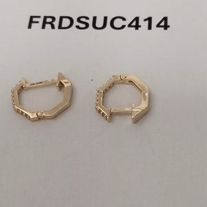 ARETES HUGGIES C CIRCONIAS 14K 1.7 GR (NUEVO)
