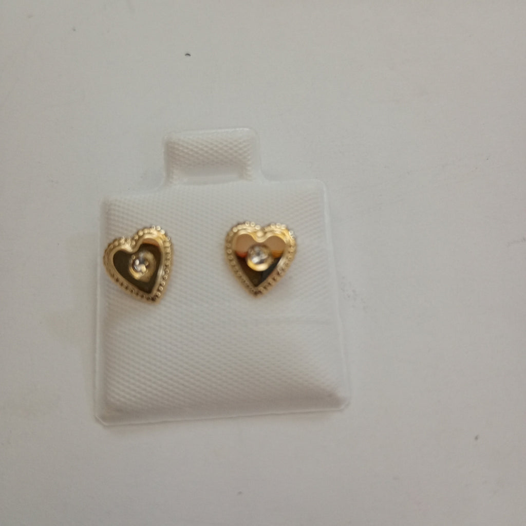 BROQUELES BROQUEL FIG CORAZON C CIRCONIA 14K 0.2614 GR (NUEVO)