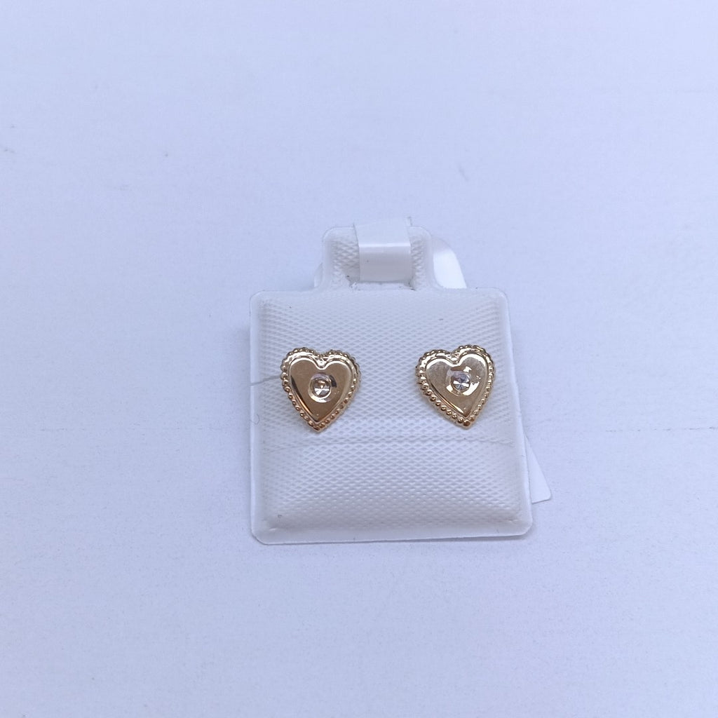 BROQUELES BROQUEL FIG CORAZON C CIRCONIA 14K 0.2614 GR (NUEVO)