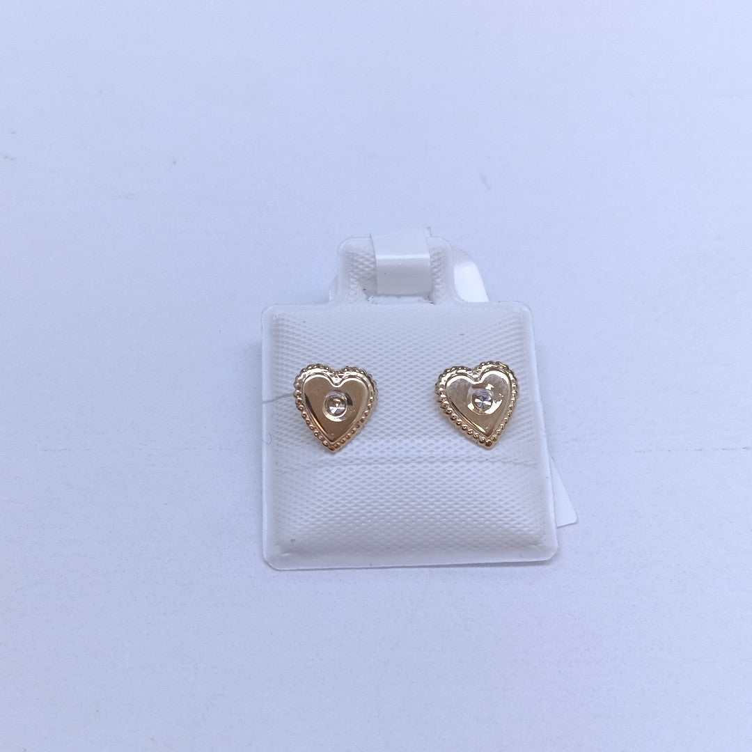 BROQUELES BROQUEL FIG CORAZON C CIRCONIA 14K 0.2614 GR (NUEVO)