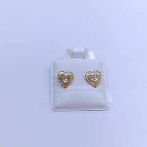 BROQUELES BROQUEL FIG CORAZON C CIRCONIA 14K 0.2614 GR (NUEVO)