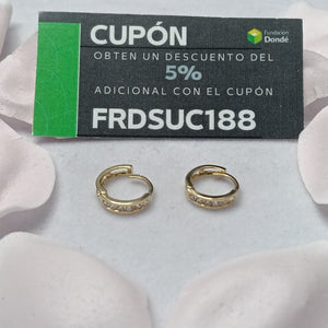 ARETES ARRACADA C CIRCONIAS 14K 1.1 GR (NUEVO)