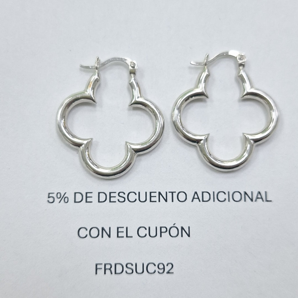 ARRACADAS PAR ORO BLANCO 14 K 2,50 GRMS (SEMINUEVO)
