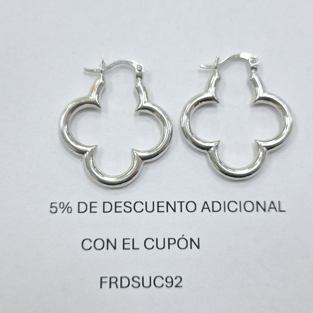 ARRACADAS PAR ORO BLANCO 14 K 2,50 GRMS (SEMINUEVO)