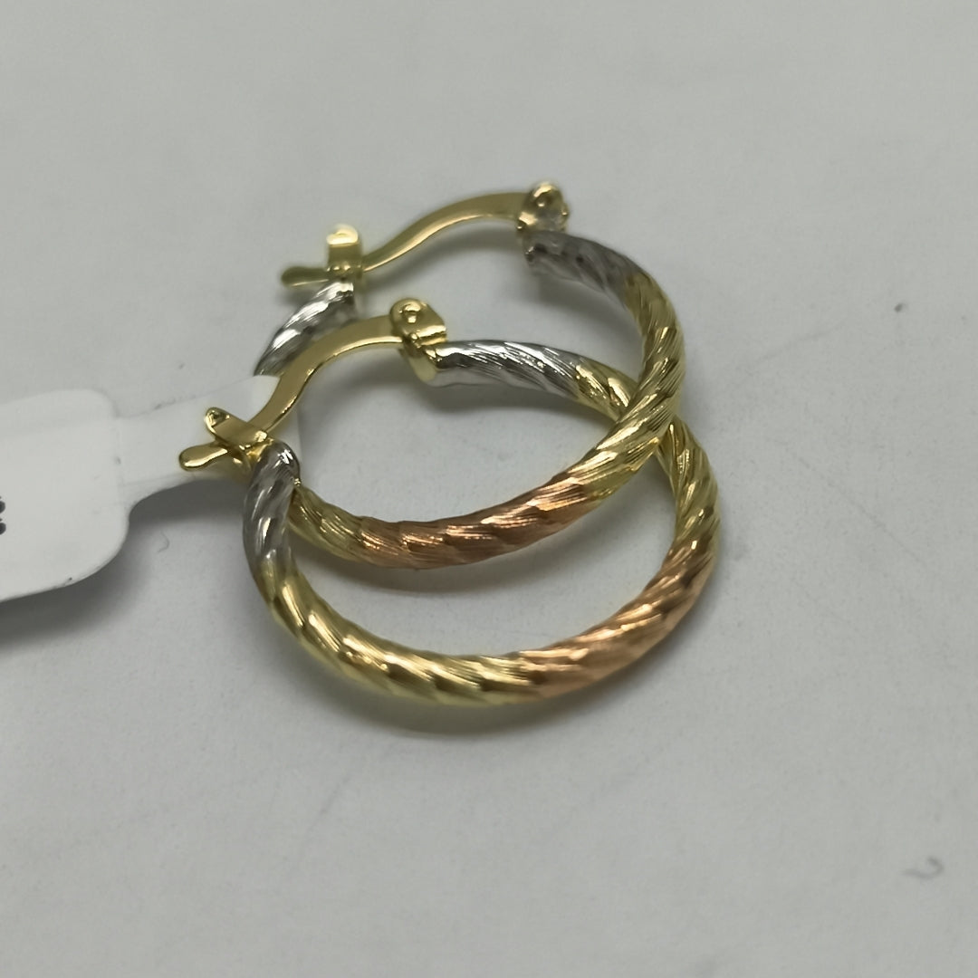 ARETES TEJIDO ARRACADAS TZL COMBINADAS 14K 1.7 GR (NUEVO)