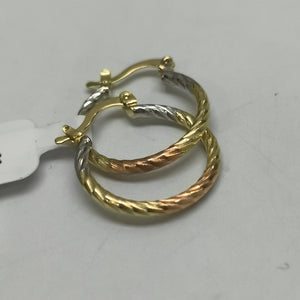 ARETES TEJIDO ARRACADAS TZL COMBINADAS 14K 1.7 GR (NUEVO)