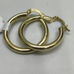 ARETES TEJIDO ARRACADAS LISAS HUECAS 14K 2.2 GR (NUEVO)