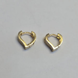 ARETES ARRACADAS CORAZON C CIRCONIAS 14K 2.2 GR (NUEVO)