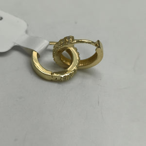 ARETES HUGGIES C CIRCONIAS 14K 1.8 GR (NUEVO)
