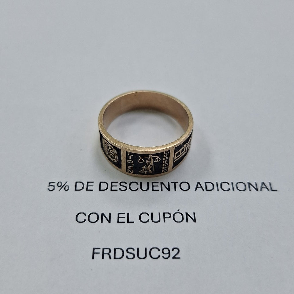 ANILLO DE GRADUACIÓN ORO 8 K 6.1 GRMS (SEMINUEVO)
