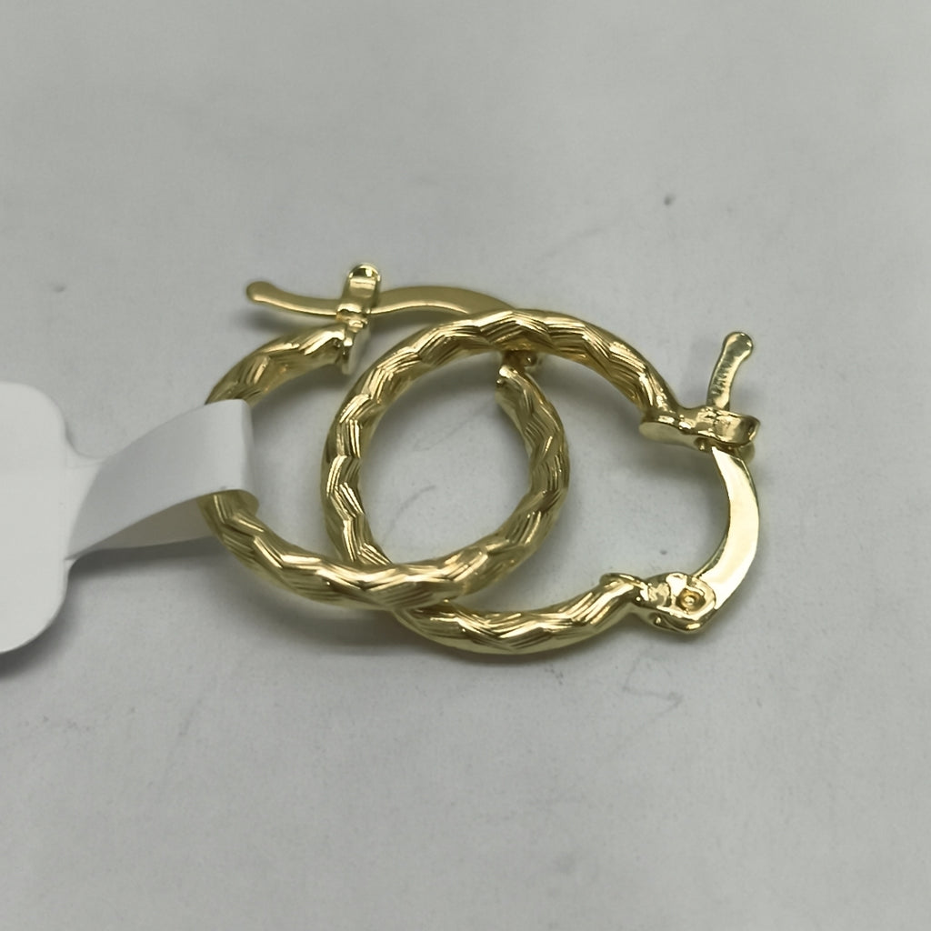 ARETES ARRACADAS TRENZADAS 14K 18 1.6 GR (NUEVO)