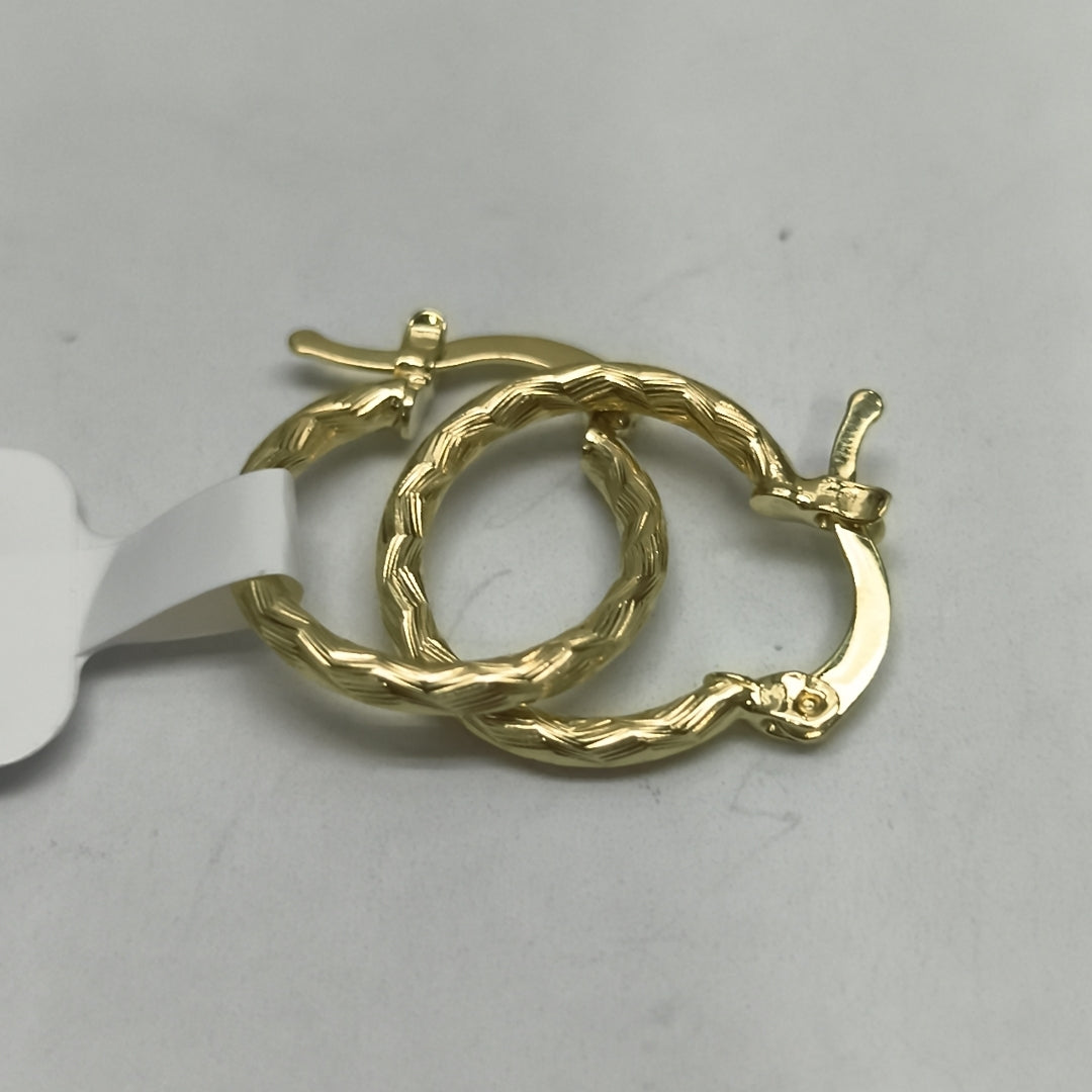 ARETES ARRACADAS TRENZADAS 14K 18 1.6 GR (NUEVO)