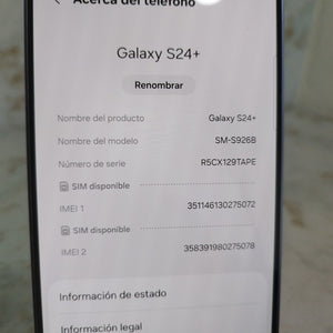 CELULAR SAMSUNG GALAXY S24 + SM-S926B (2024) 512 GB 12 GB RAM (SEMINUEVO)