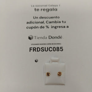 BROQUELES BROQUEL FIG BOTON RAYADO 14K 0.1577 GR (NUEVO)