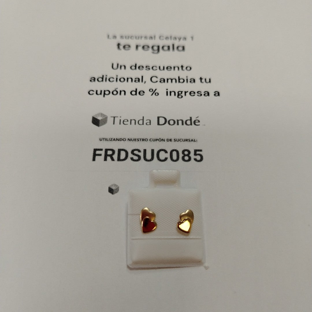 BROQUELES BROQUEL CORAZON DOBLE 14K 0.2171 GR (NUEVO)