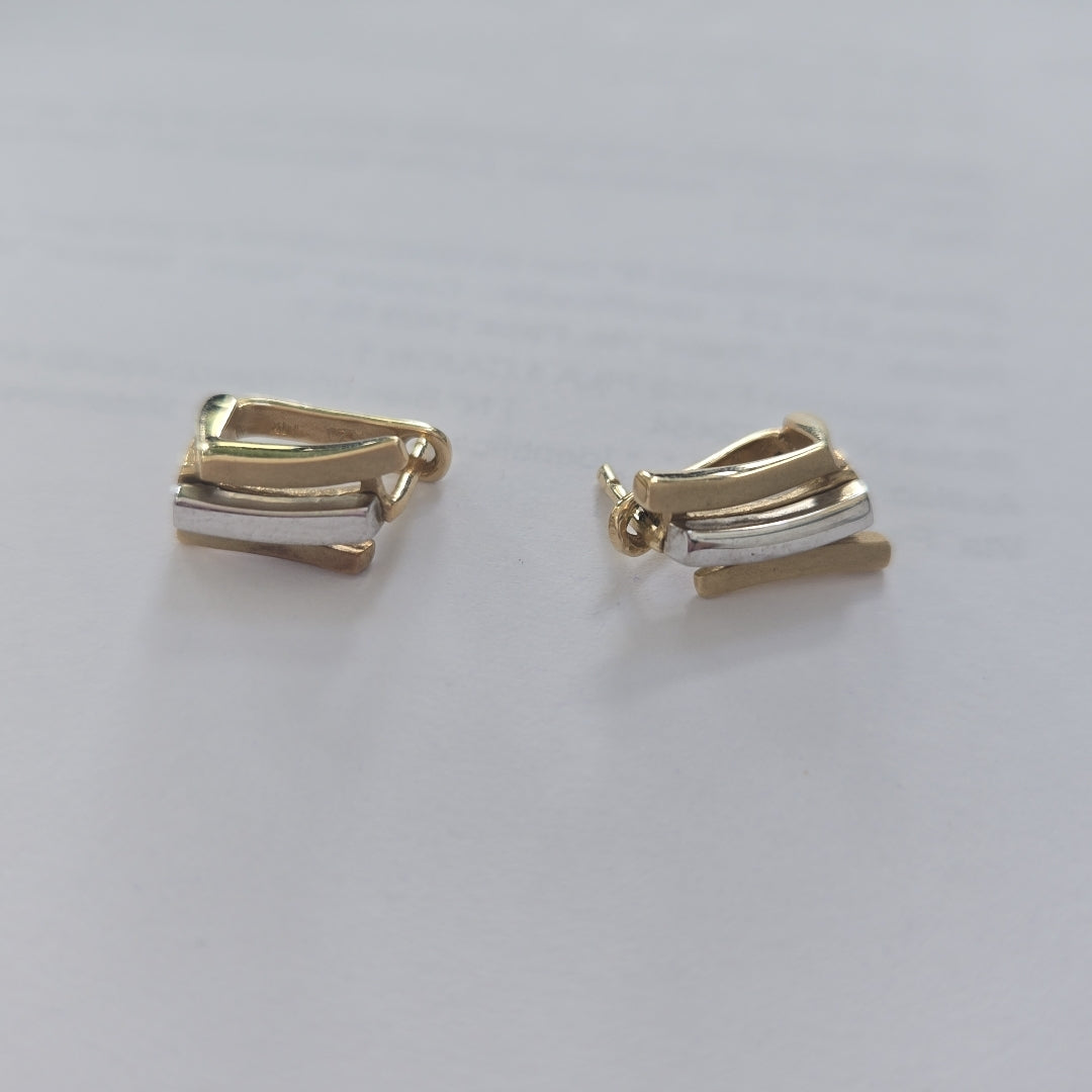 ARETES PAR ORO COMBINADO 10 K 5.7 GRMS (SEMINUEVO)