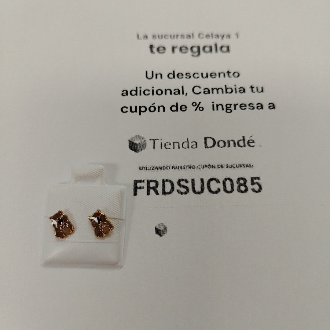 BROQUELES BROQUEL FIG CAPIBARA 14K 0.2657 GR (NUEVO)