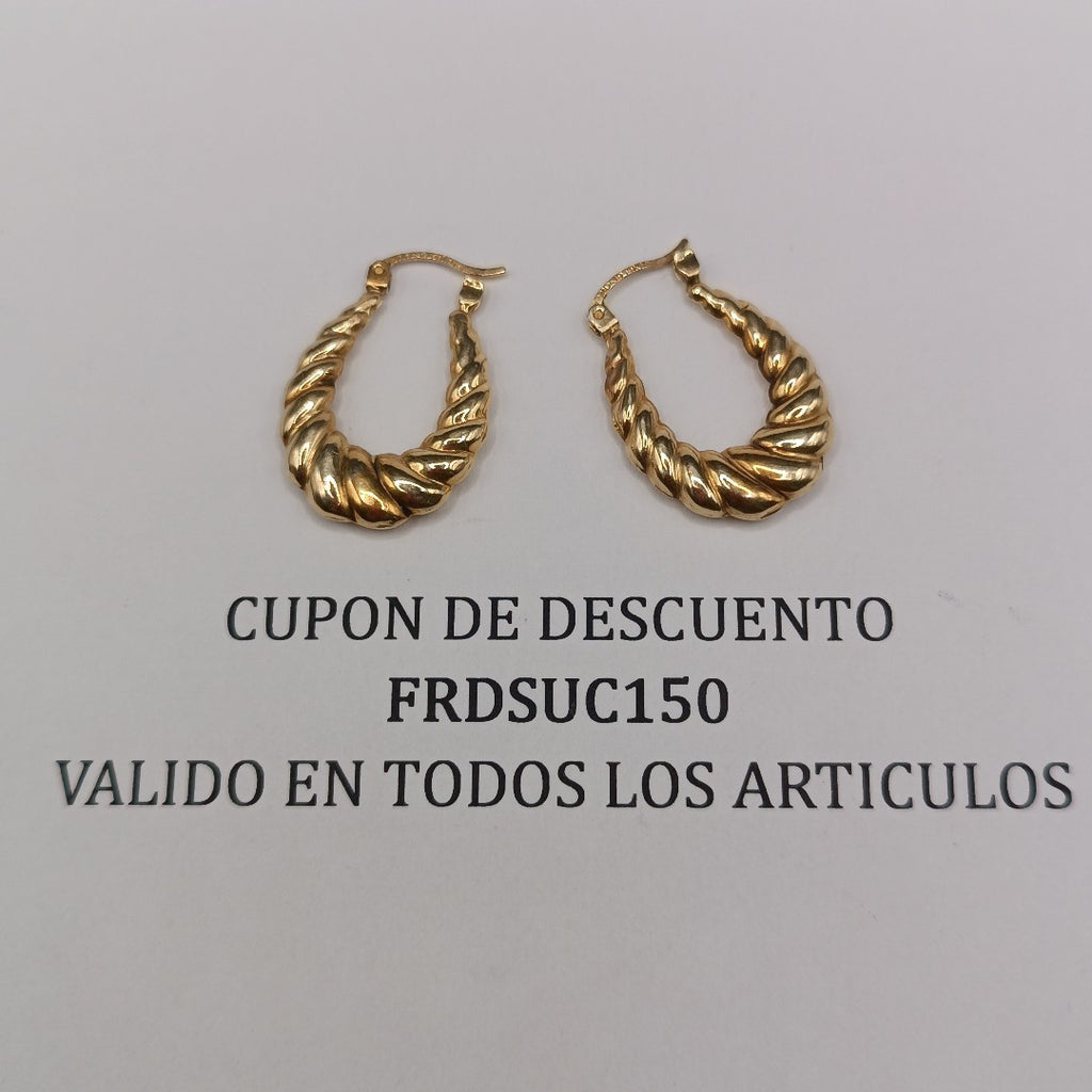 ARETES PAR ORO 14 K 1.9 GRMS (SEMINUEVO)