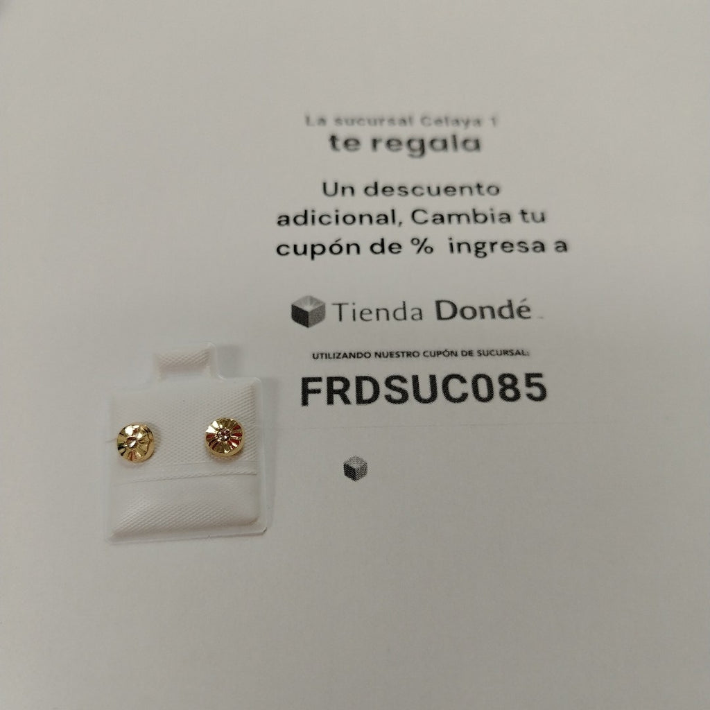 BROQUELES BROQUEL FIG BOTON C CIRCONIA 14K 0.2916 GR (NUEVO)