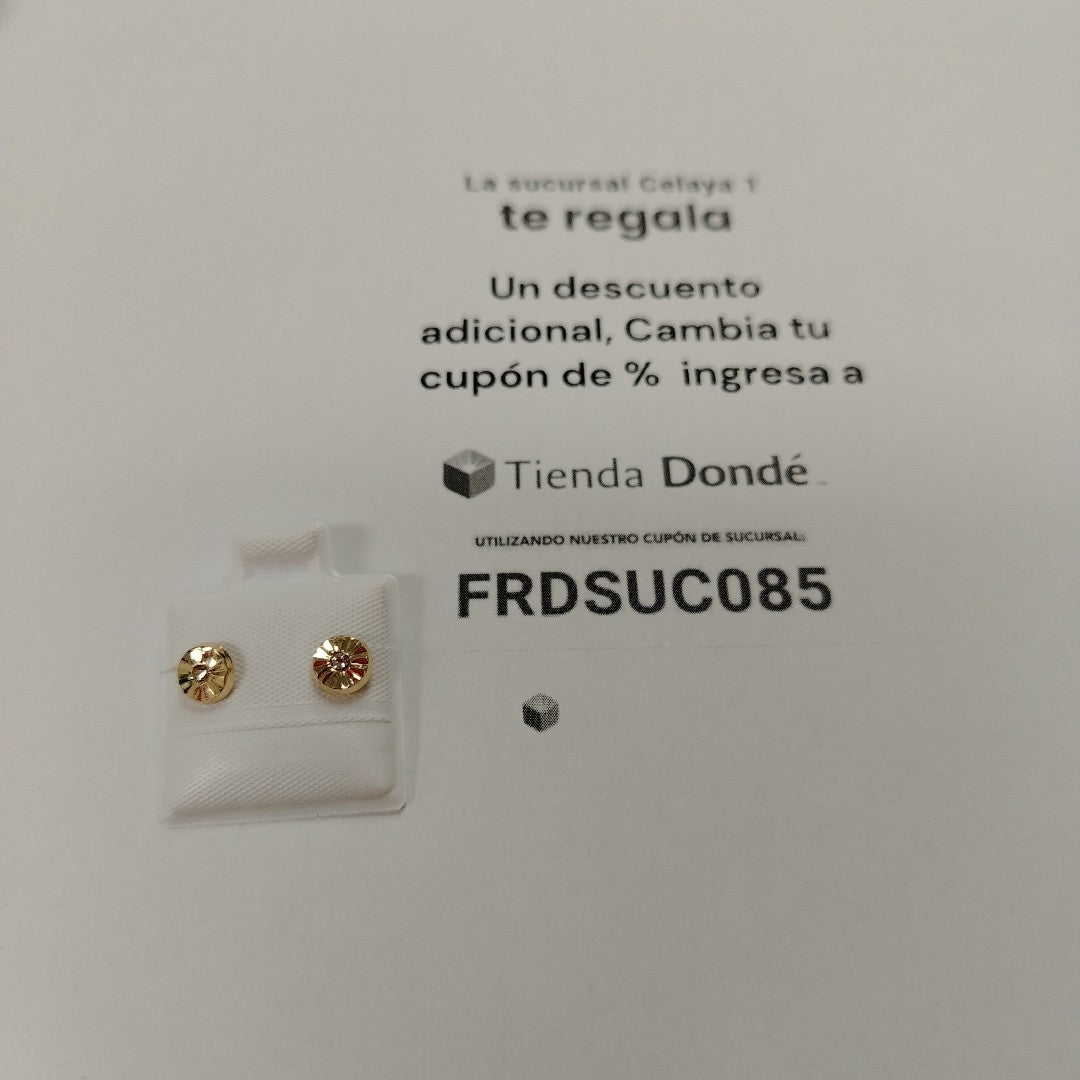 BROQUELES BROQUEL FIG BOTON C CIRCONIA 14K 0.2916 GR (NUEVO)