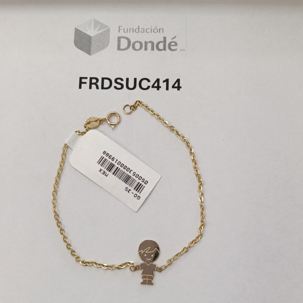 PULSERA TEJIDO ESPECIAL FIG NIÑO 14K 18 CM 1.4 GR (NUEVO)
