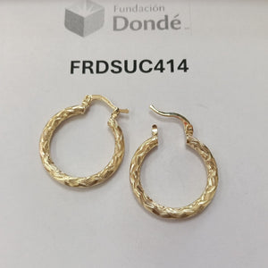 ARETES TEJIDO ARRACADA LABRADA 14K 2.8 GR (NUEVO)