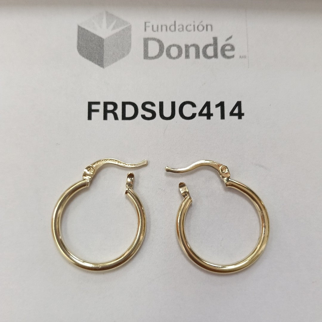 ARETES TEJIDO ARRACADAS LISAS 14K 1.2 GR (NUEVO)