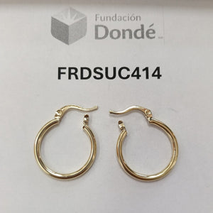 ARETES TEJIDO ARRACADAS LISAS 14K 1.2 GR (NUEVO)