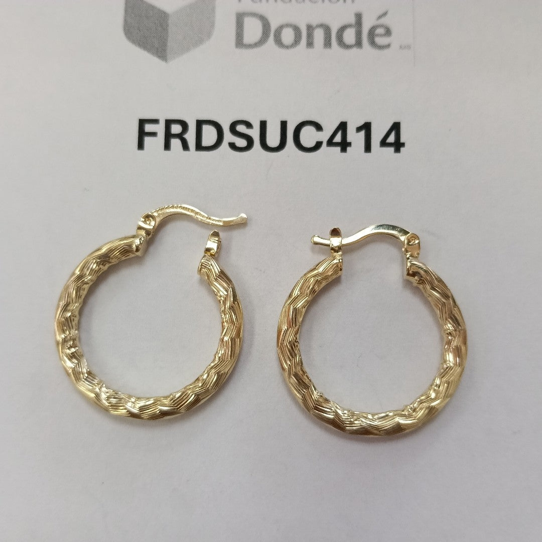 ARETES TEJIDO ARRACADA LABRADA 14K 2.6 GR (NUEVO)