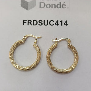 ARETES TEJIDO ARRACADA LABRADA 14K 2.6 GR (NUEVO)