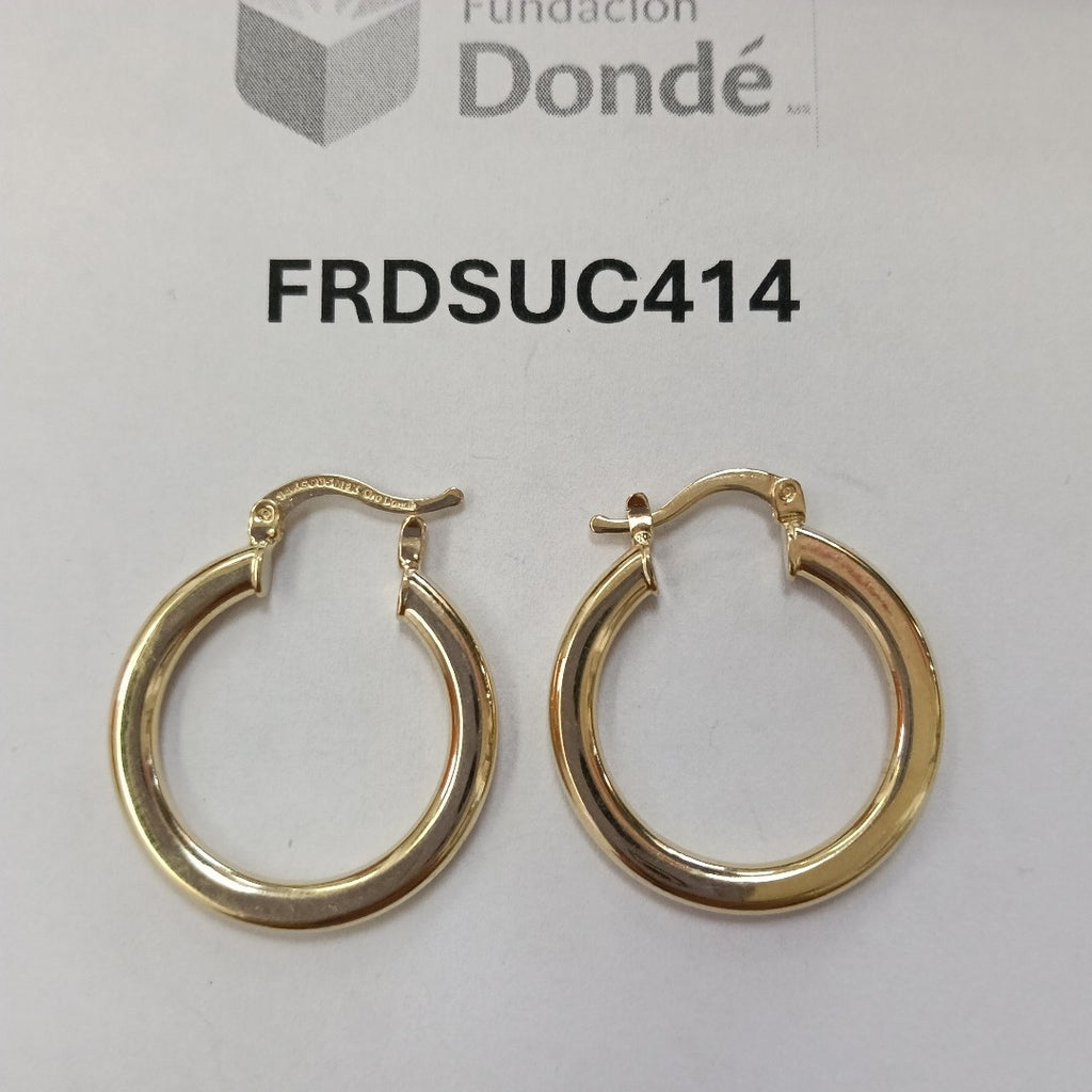 ARETES TEJIDO ARRACADA LISA 14K 2.1 GR (NUEVO)