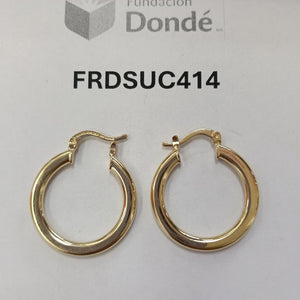ARETES TEJIDO ARRACADA LISA 14K 2.1 GR (NUEVO)