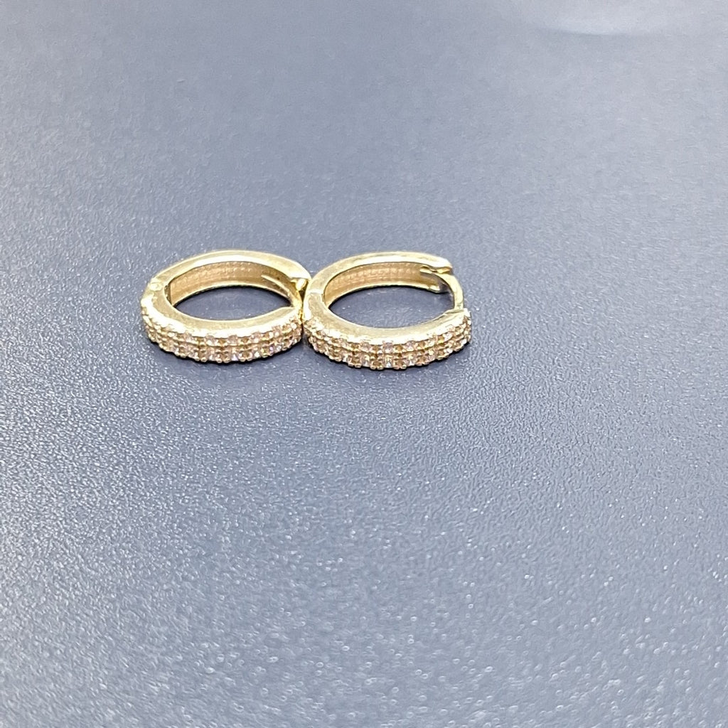 ARETES HUGGIES C CIRCONIA 14K 1.7 GR (NUEVO)