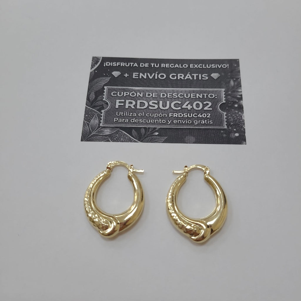 ARETES ARRACADAS ENTRELAZADAS 14K 2.6 GR (NUEVO)