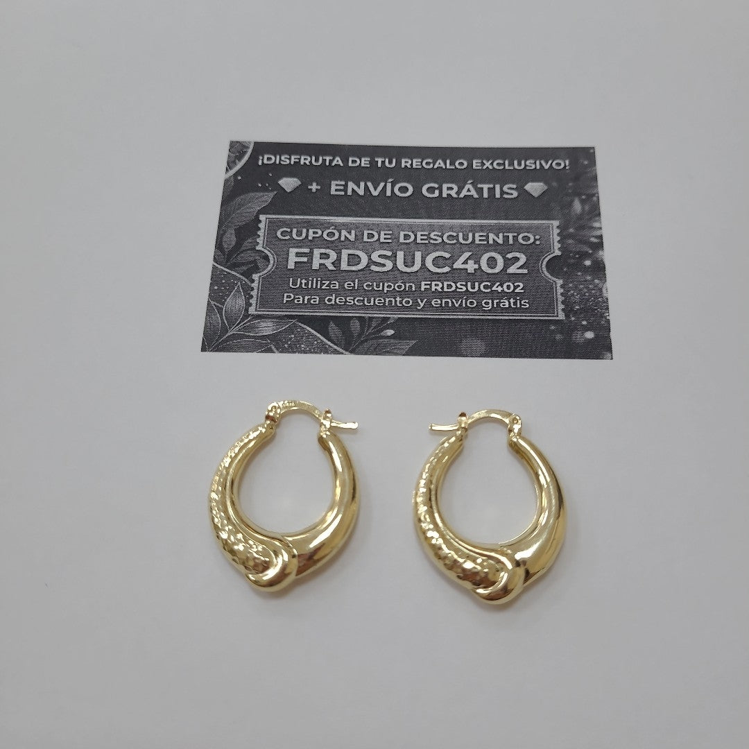 ARETES ARRACADAS ENTRELAZADAS 14K 2.6 GR (NUEVO)