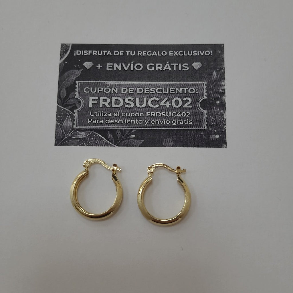 ARETES TEJIDO ARRACADA SATINADA 14K 2.5 GR (NUEVO)