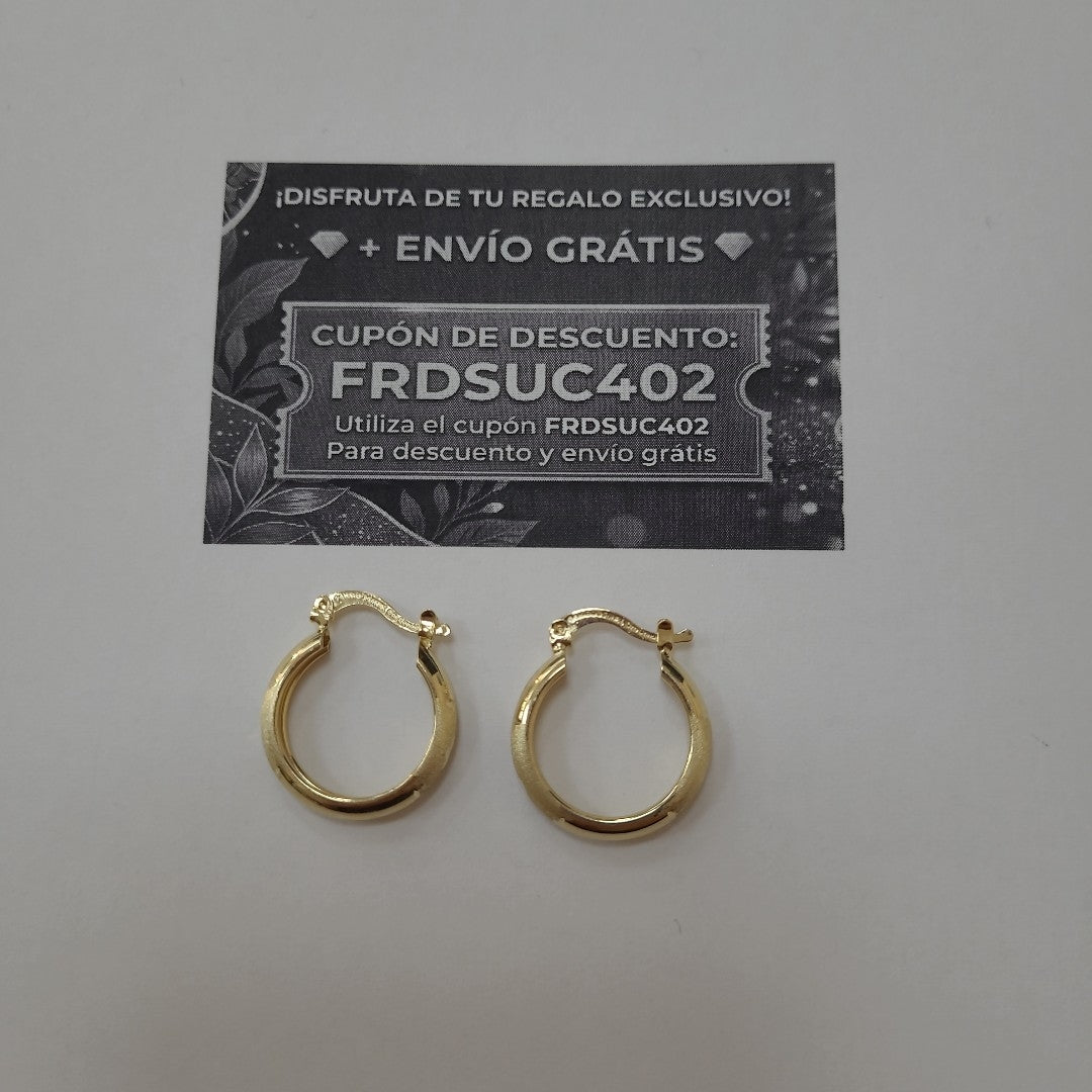 ARETES TEJIDO ARRACADA SATINADA 14K 2.5 GR (NUEVO)