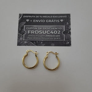 ARETES TEJIDO ARRACADA SATINADA 14K 2.5 GR (NUEVO)