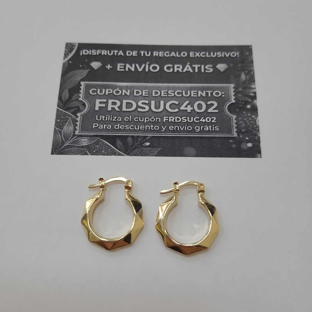 ARETES TEJIDO ARRACADAS FACETADAS 14K 1.8 GR (NUEVO)