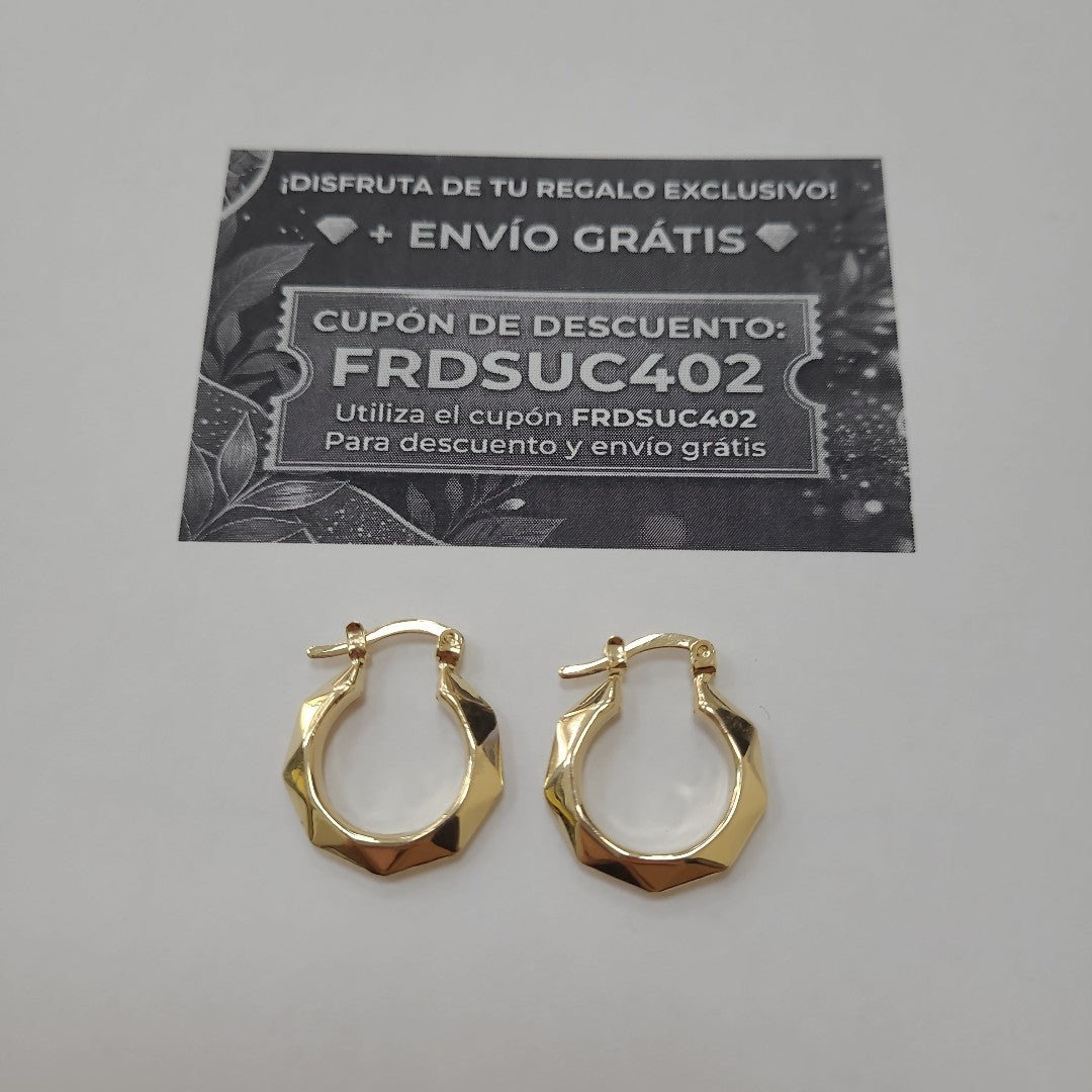 ARETES TEJIDO ARRACADAS FACETADAS 14K 1.8 GR (NUEVO)