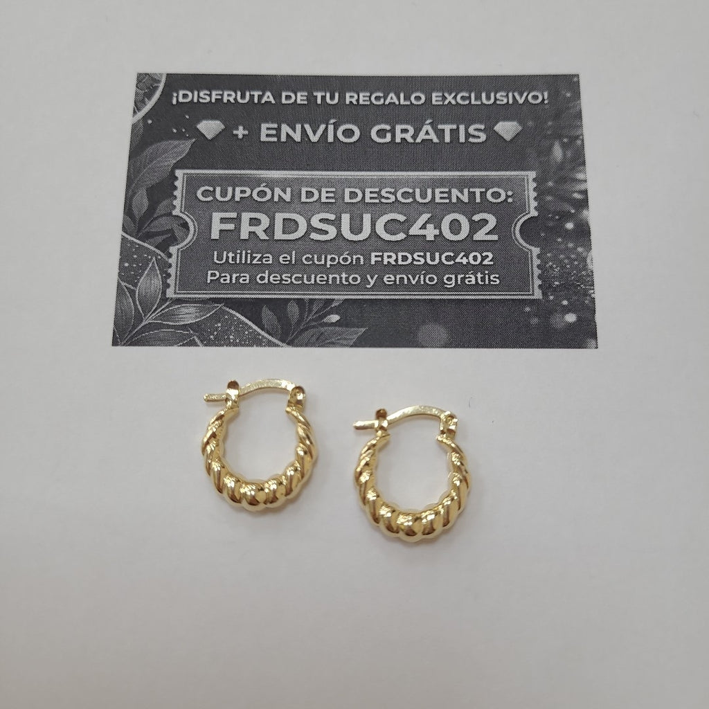ARETES ARRACADAS TZL HUECAS 14K 1.5 GR (NUEVO)